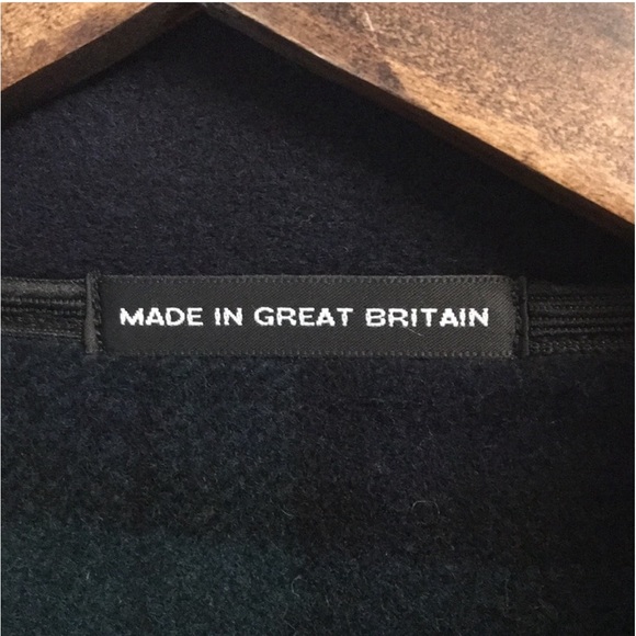 Pitlochry Wool Reversible Walking Poncho Made in Great Britain Navy Green Plaid - Picture 13 of 14